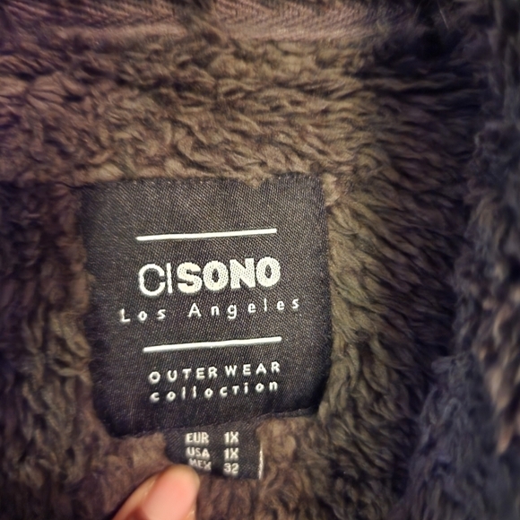 FLASH SALE 🔥 Ci Sono Olive Green Faux Fur Full Zip Jacket Sz 1X NWT - Picture 4 of 11